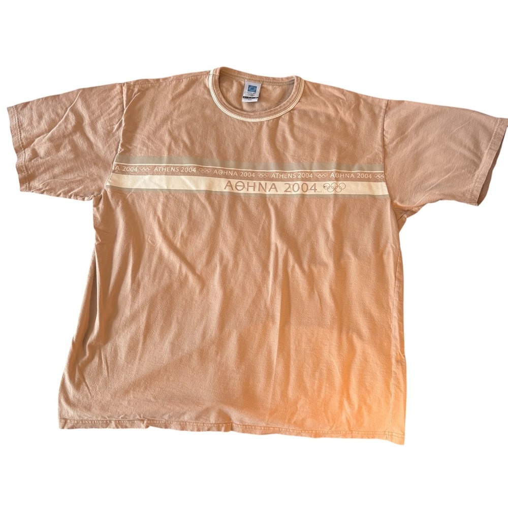 Olympics Athens 2004 Vintage Tshirt. Tan & white. Men's‎ size XXL.  EUC - Picture 3 of 8
